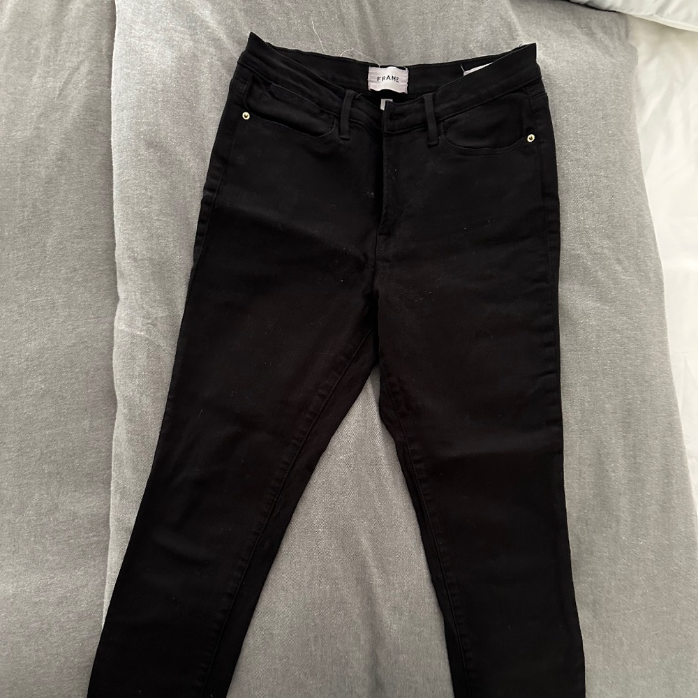 Frame Le High Black Skinny Jeans